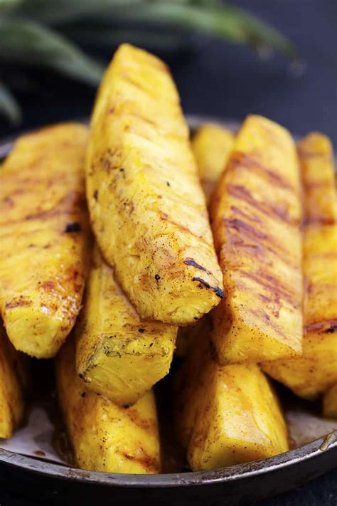 Place pineapple slices or spears directly on hot grill grates (oil grates lightly if they are dry). Caramelized Brown Sugar Cinnamon Grilled Pineapple | The ...