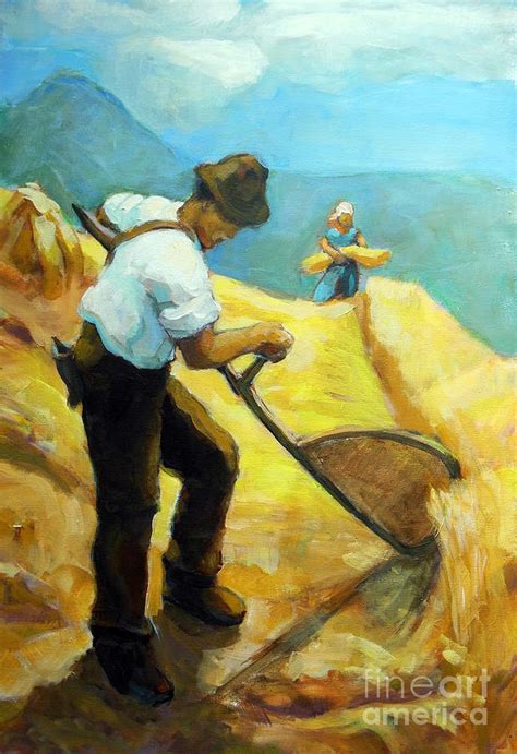 Farmer Painting Painting By Johannes Strieder Fine Art America