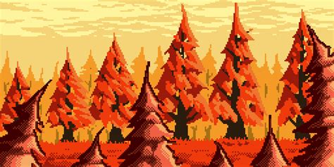 An Autumn Forest Background Oc Rpixelart