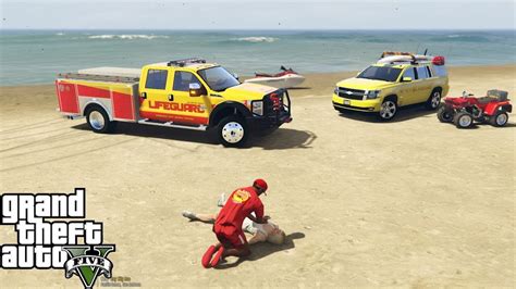 Playing As A Life Guard In Grand Theft Auto 5 Youtube