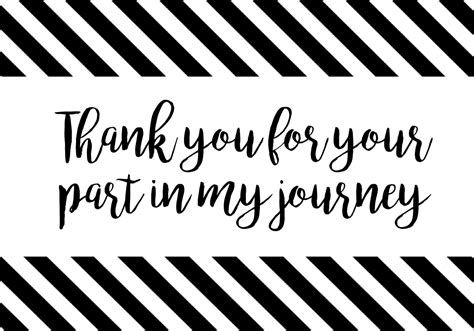 Thank You Cards Or Poster Thank You For Your Part In My Journey