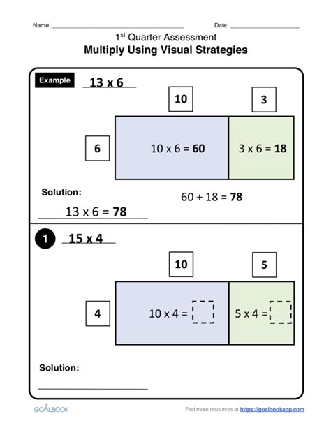 Multiply Using Visual Strategies Math Anchor Page Iep Goal And