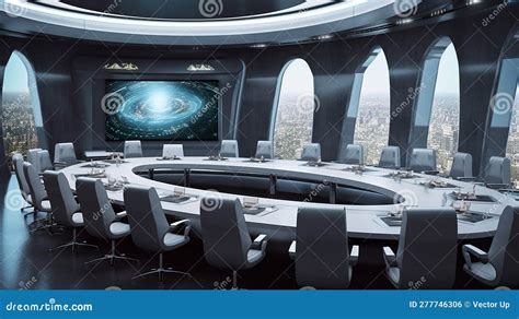 Futuristic Conference Room Generative Ai Stock Photo Image Of Desk