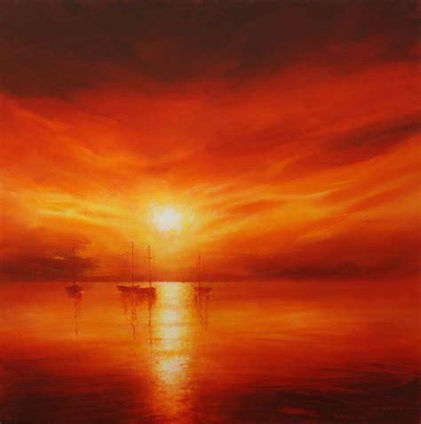 Seascape Sunset Paintings By Stella Dunkley Sunset Painting