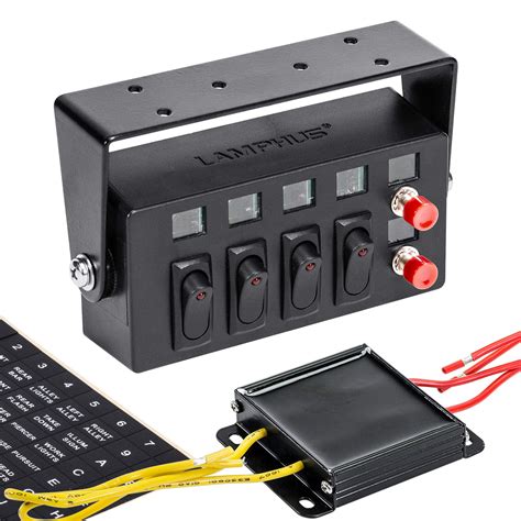 Buy LAMPHUS SWBX42 12V Rocker Switch Box 4 X 15A ON Off 2 X 5A