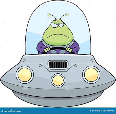 Angry Cartoon Alien Ufo Stock Vector Image 47714920