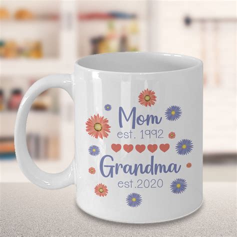 Personalized New Grandma Coffee Mug Mom Est 1992 Grandma Etsy
