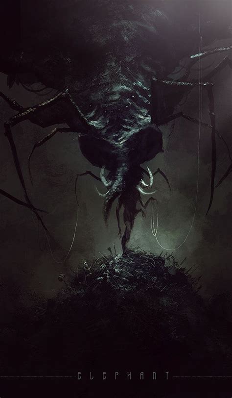 Elephant Jakub Rozalski Horror Art Dark Creatures Dark Fantasy Art