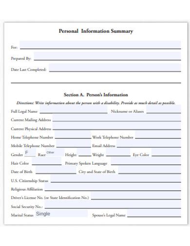 16 Personal Summary Examples Pdf Examples