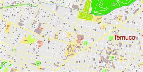 Temuco Pdf Map Chile Exact Vector City Plan Full Editable Adobe Pdf