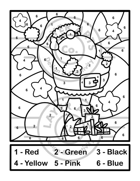 Christmas Santa Claus Color By Number Activity Sheet Preschool