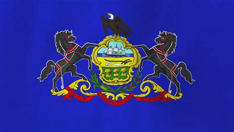 Pennsylvania Flag Usa State Flag Collection Stock Footage Video 3524213