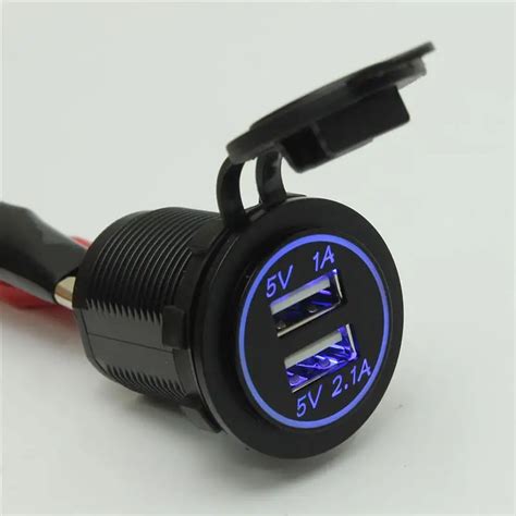 new arrvial dc 12 24v waterproof universal car charger vehicle dual usb charger 2 port power