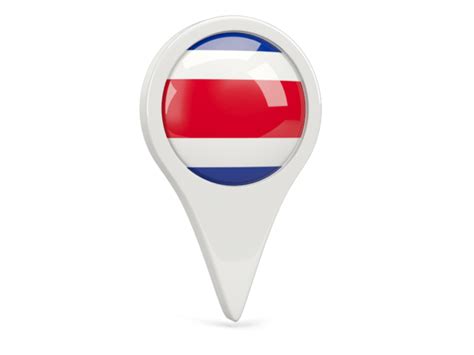 Round Pin Icon Illustration Of Flag Of Costa Rica
