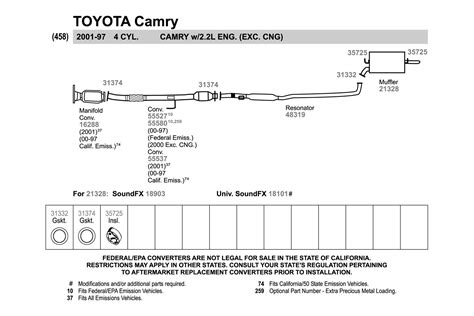 2000 toyota camry solara coupe wiring diagram manual electrical. 2000 Toyota Camry Exhaust System Diagram - Free Wiring Diagram