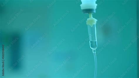 Dripping Saline Dripping Medical Perfusion Close Up Equipment In