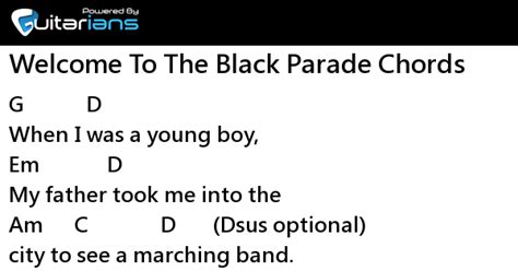 My Chemical Romance Welcome To The Black Parade Chords 結他譜 Chord譜 吉他譜