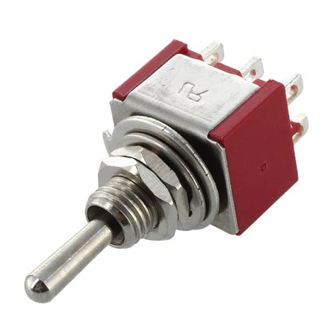 Mini Toggle Switch DPDT ON ON Two Position Red 2A 250V 5A 120V Switches