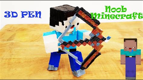 How To Make Noob Minecraft By 3d Pen Diy 3d Pen Minecraft Youtube