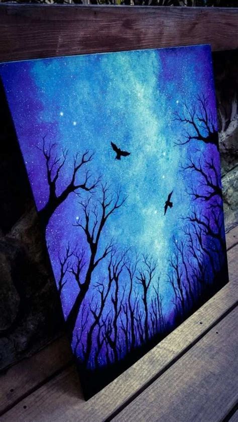 Paint Night Ideas Easy Beautiful Night Sky Painting Acrylic Painting