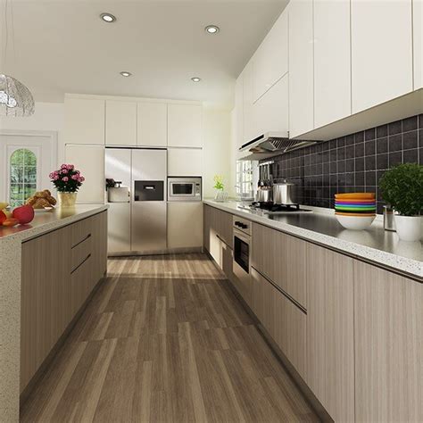 2014 African Big Project Customized Melamine Kitchen Cabinets Design In