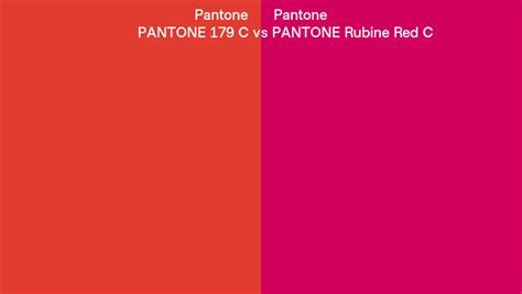 Pantone 179 C Vs Pantone Rubine Red C Side By Side Comparison