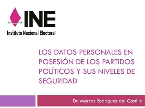 PPT Los datos personales en posesión de los partidos políticos y sus