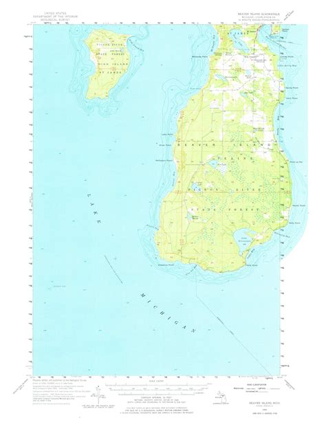 Beaver Island Topographic Map 1956 Hullspeed Designs
