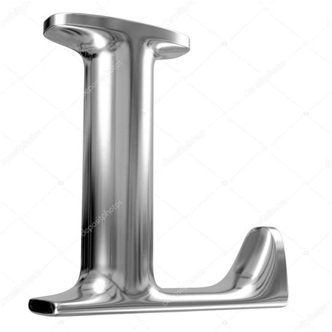 Metal Letter L From Chrome Solid Alphabet — Stock Photo © Smaglov