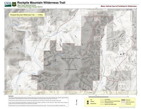 Mark Twain National Forest Rockpile Mountain Wilderness Trails Map By