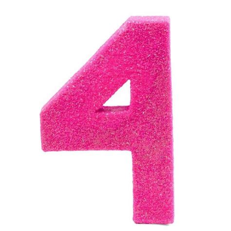 8 Hot Pink Glitter Number 4 Large Glitter Numbers Jamboree