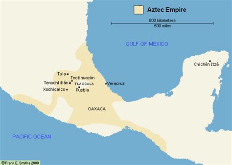 A Map Of Mexico Showing The Location Of Some Important Places In The