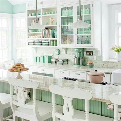 Were Thinking Pistachio And White For Kitchen Colors Cottage Kitchen
