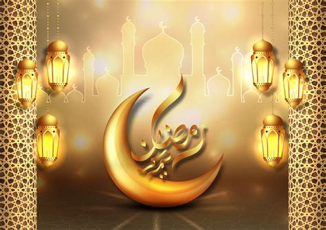 Gold Moon Ramadan Kareem Greeting Card Design 831000 Vector Art At Vecteezy