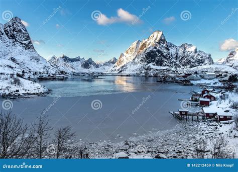 Reine On The Lofoten Islands In Norway In Winter Stock Image Image Of
