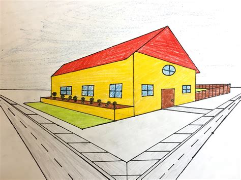 Two Point Perspective Drawings 7th Grade James Ward Student Artists