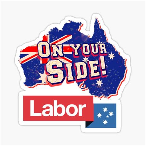 Australian Labor Party On Your Side Australian Map Retro Sticker