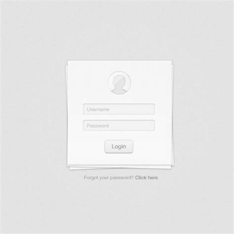 White Login Form Paper Style Free Psd File