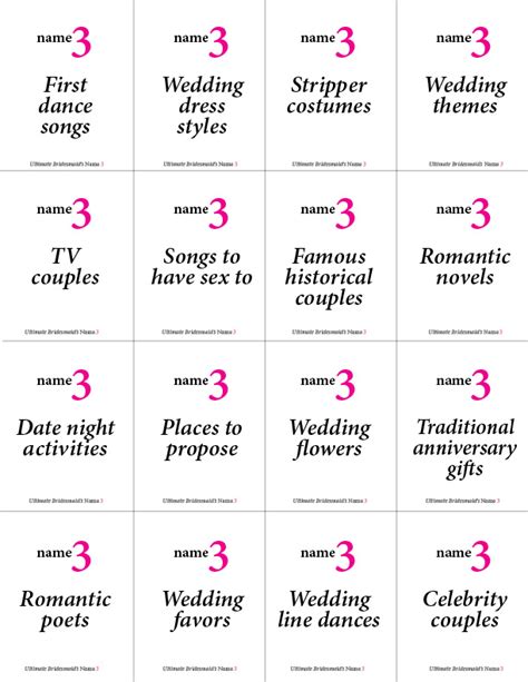 Printable Bachelorette Party Game Ultimate Bridesmaid