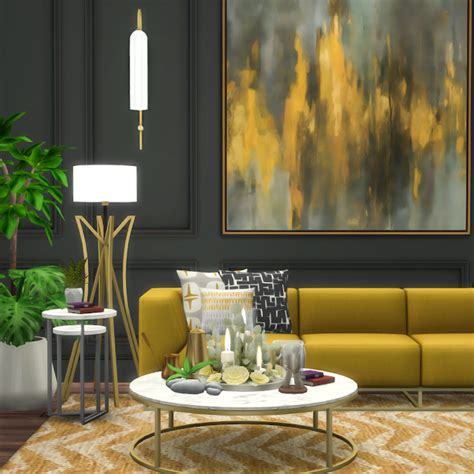 Simsational Designs Caine Living An Ultraluxe Set For Ts4 Simple