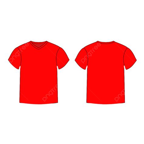 Red T Shirt Clipart Vector Red Men S T Shirt Template V Neck Front And