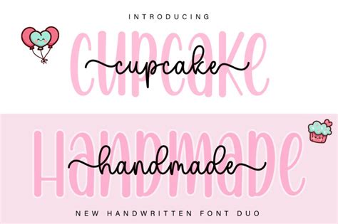 Cupcake Handmade Duo Font Free Download Freefontdl