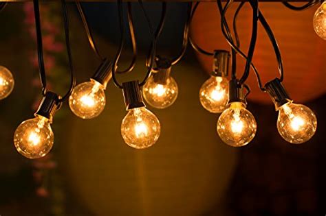 25ft G40 Globe String Lights With Clear Bulbs Ul Listed Backyard Patio