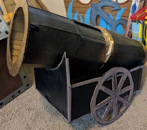 Hand Made And Painted Cardboard Cannon For A Pirate Party Pirate
