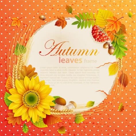 Autumn Background Template Elegant Colorful Botany Leaves Decor Vectors