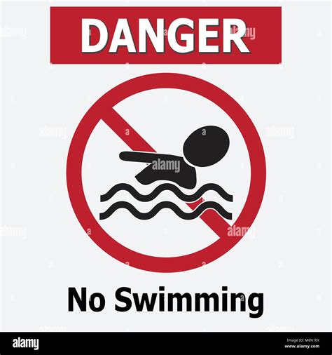 No Swimming Warning Signs Vector Illustration Stock Vector Image And Art