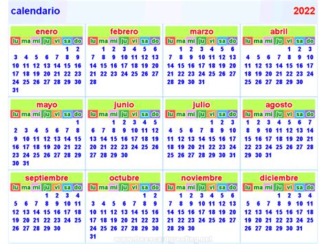 Calendario 2022 2022 Calendario 2022 Calendario 2022 Dias Calendario