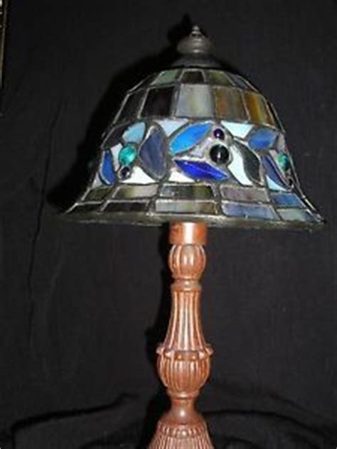 Art Nouveau Stained Glass Table Lamp With Nude Woman Figural