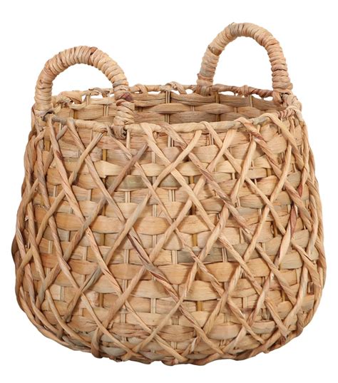 Woven 13u0022 Round Basket Textured Diamond Hanging Closet Organizer