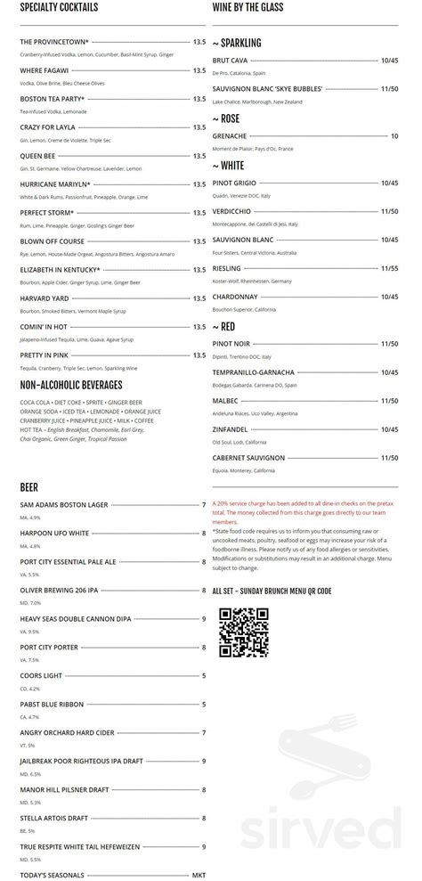 All Set Restaurant & Bar menu in Silver Spring, Maryland, USA